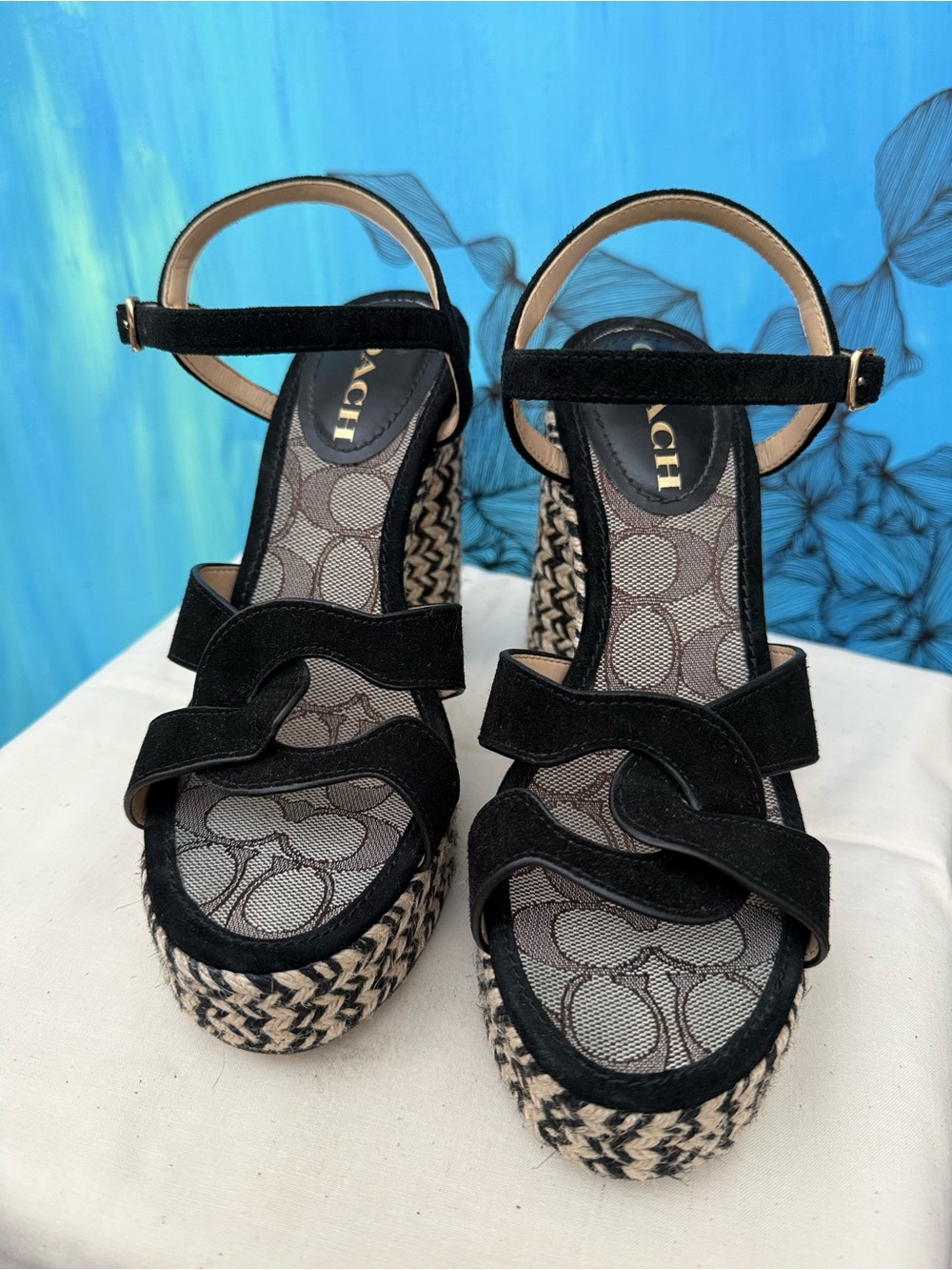 Coach ‘Talina’ Black Suede Platform Espadrille - Picture 5 of 6